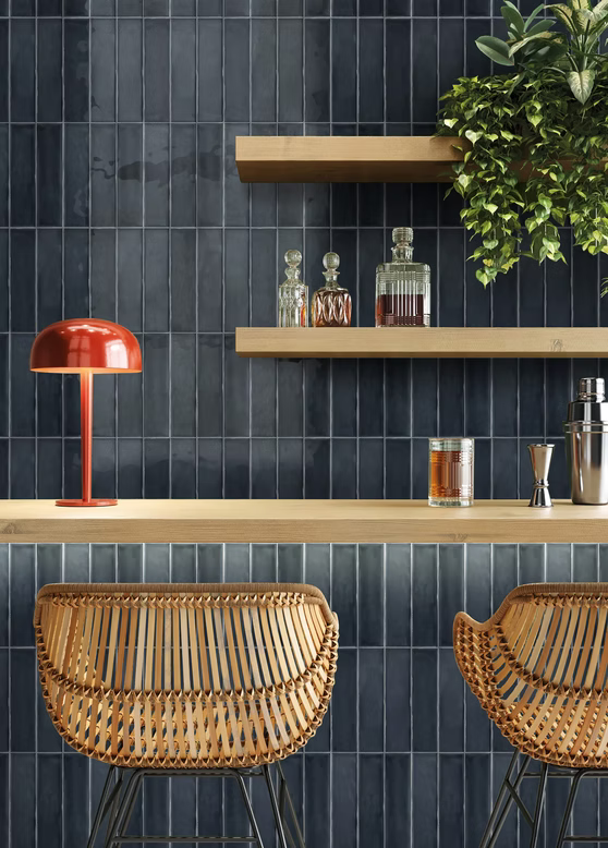 Aura Series Ceramic Wall Tile 75×300 mm in Emerald, Petal, Powder, Silver & Sky, Gloss finish