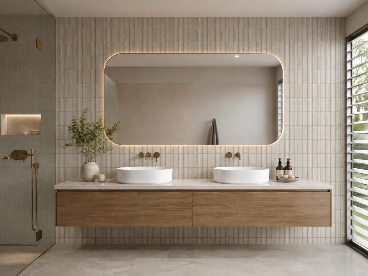 Botticino Stack Marble Mosaic | Honed Natural Stone
