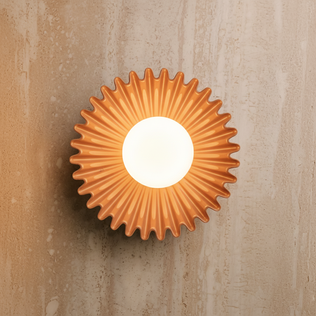 Lunara Shelby Ceramic Wall Light in Gloss Brown