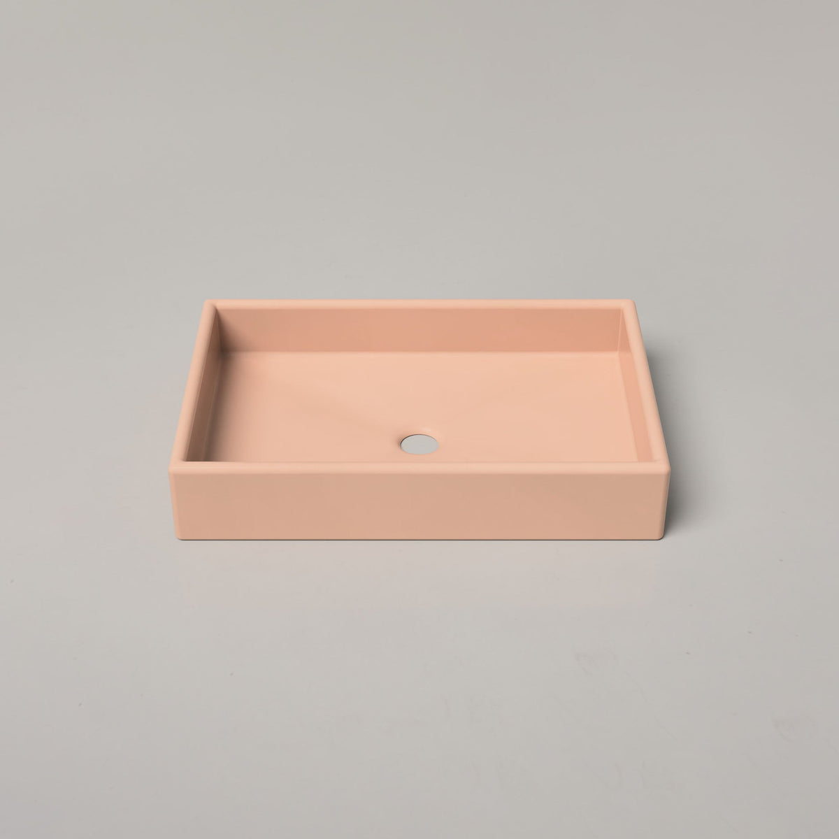 Nood Co Box Concrete Basin in Pastel Peach | Nood Co