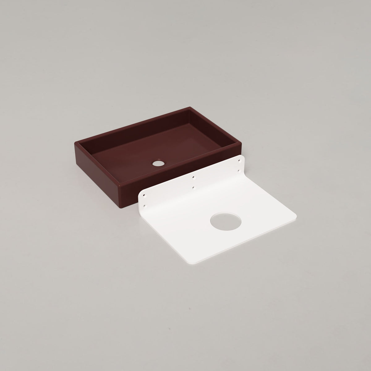 Nood Co Box Concrete Basin in Clay, wall mount | Nood Co