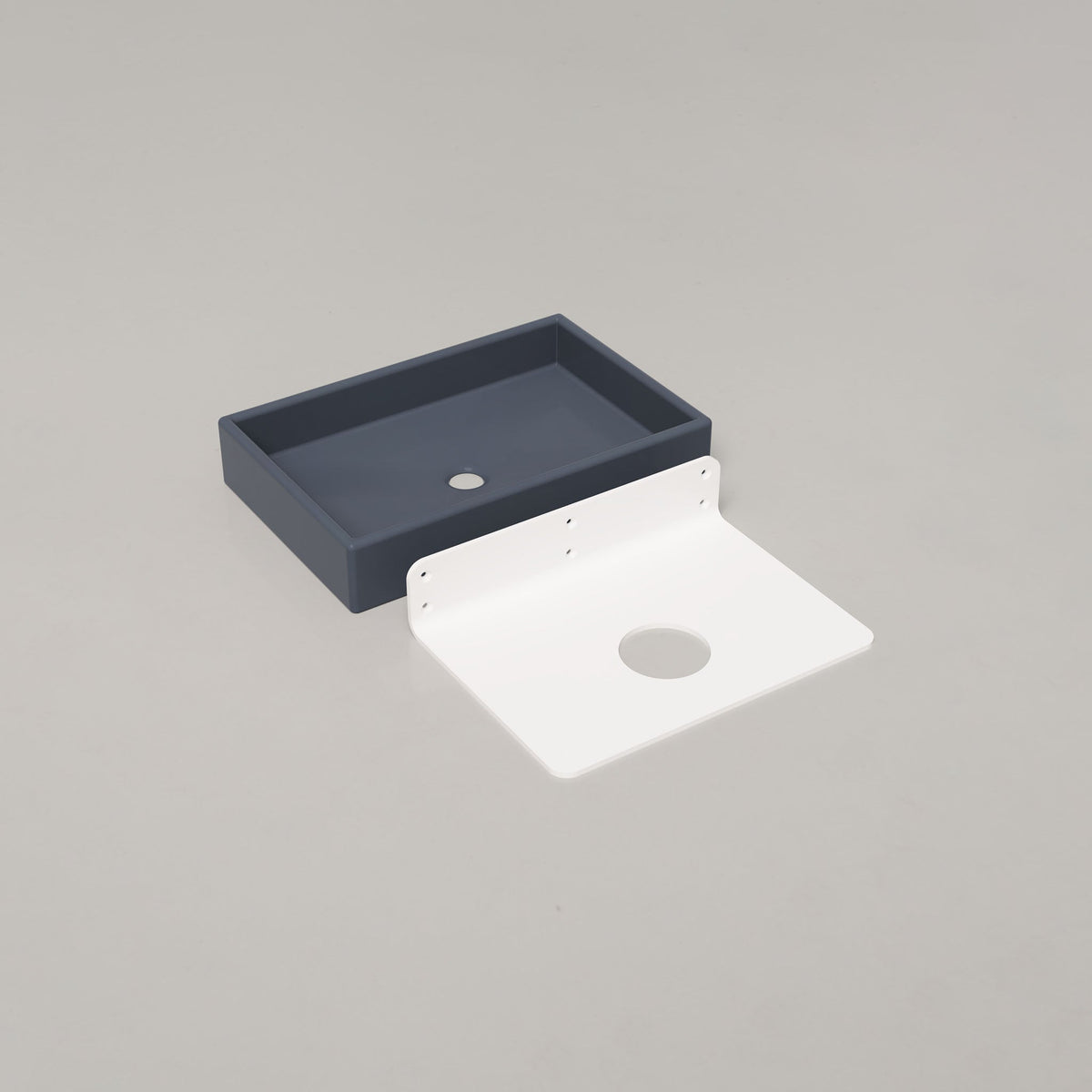 Nood Co Box Concrete Basin in Copan Blue, wall mount | Nood Co