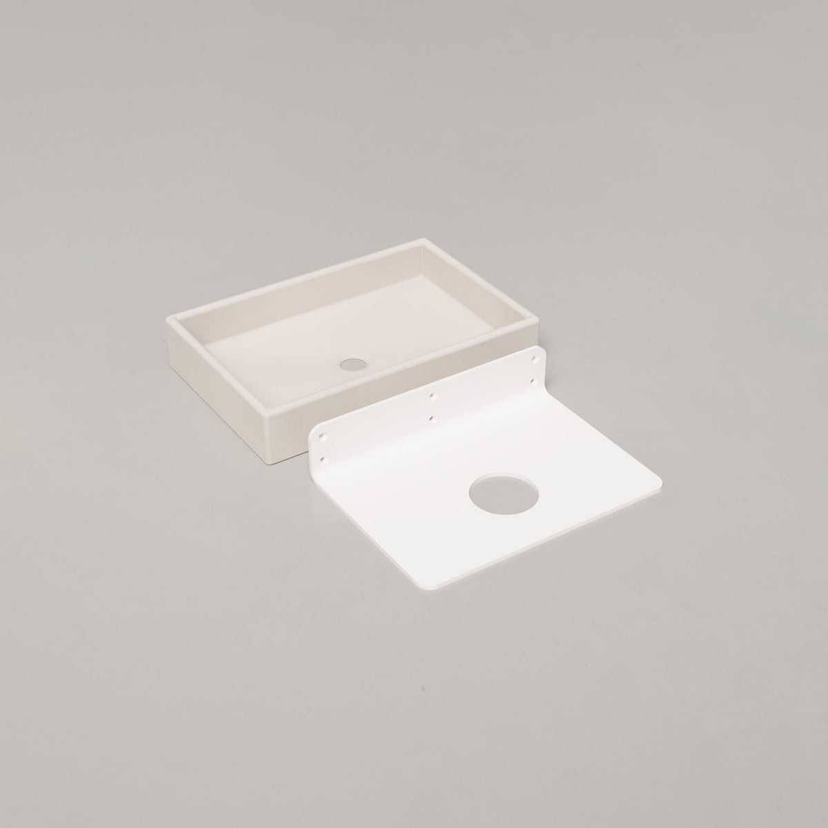 Nood Co Box Concrete Basin in Morning Mist, wall mount | Nood Co