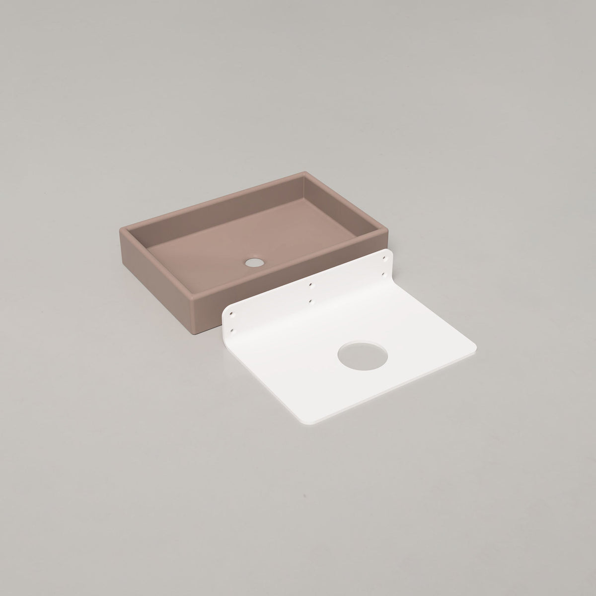 Nood Co Box Concrete Basin in Paperbark, wall mount | Nood Co