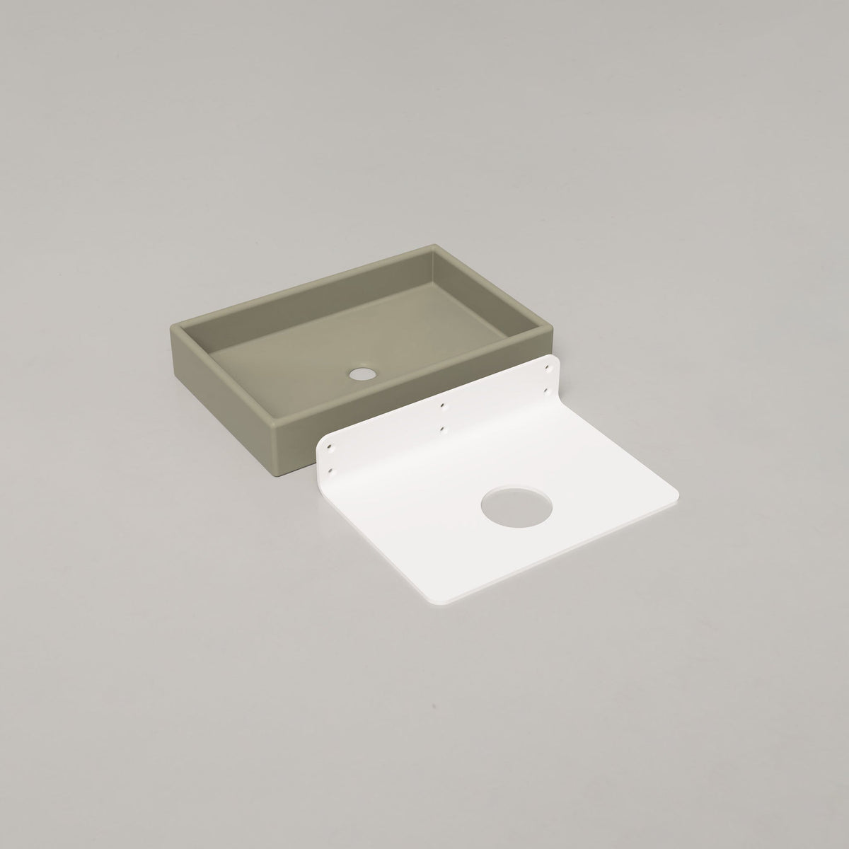 Nood Co Box Concrete Basin in Sage, wall mount | Nood Co