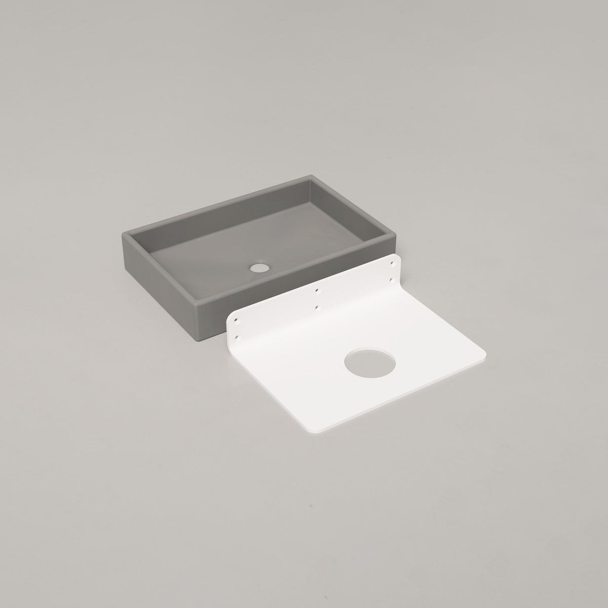 Nood Co Box Concrete Basin in Sky Grey, wall mount | Nood Co