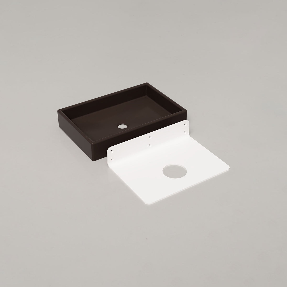Nood Co Box Concrete Basin in Slate, wall mount | Nood Co