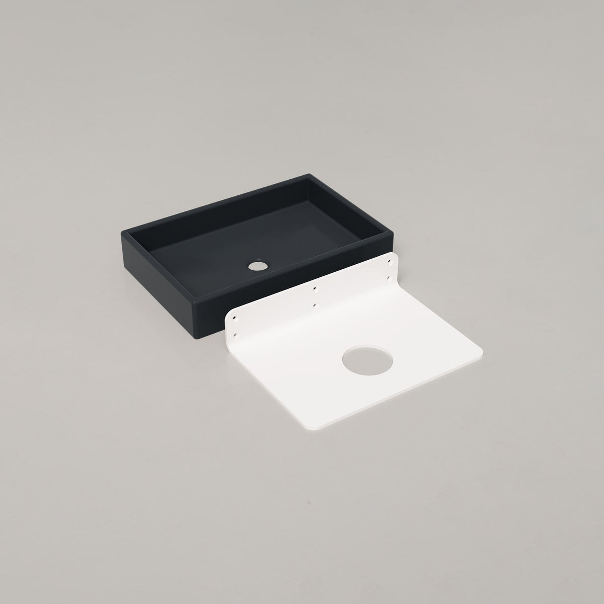 Nood Co Box Concrete Basin in Storm, wall mount | Nood Co