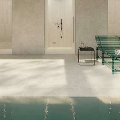 Boost Icor Italian Porcelain Tile Floor and Wall Tile in Beige & Grey, Matt finish