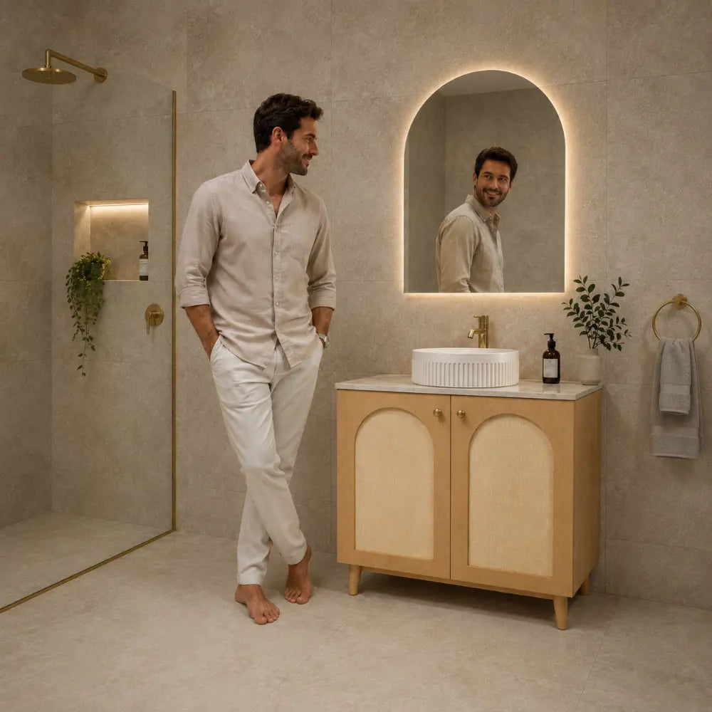 Broadhurst 900mm Floor Standing Vanity Package with Taj Mahal Top | Serano Surfaces