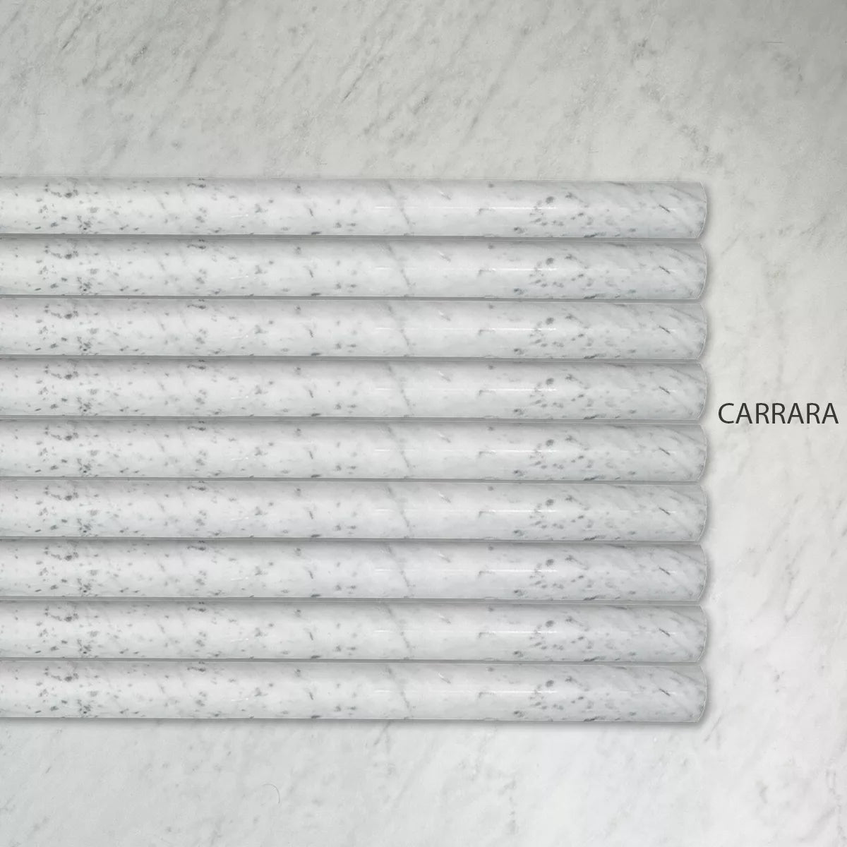 Convex Natural Stone Flutes in Carrara, Honed finish