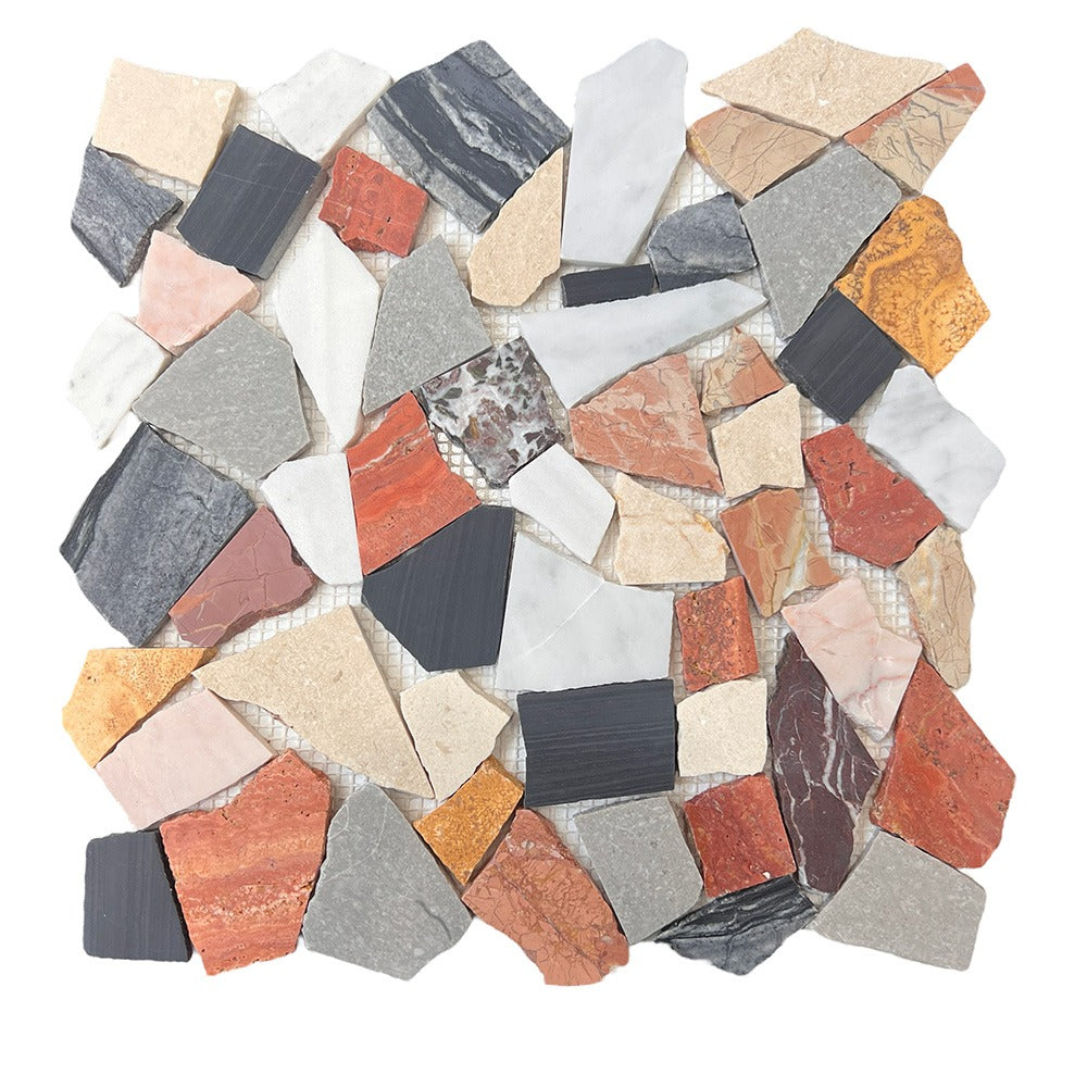 Crazy Mix Marble Stone 305 x305 mm in mixed, Tumbled finish