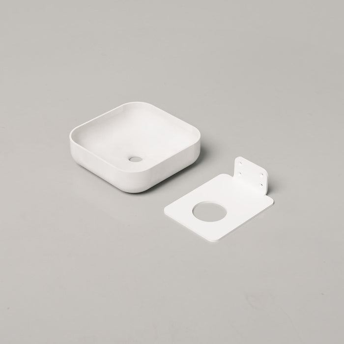 Nood Co Cube Concrete Basin in Ivory | Nood Co #Colour_Ivory