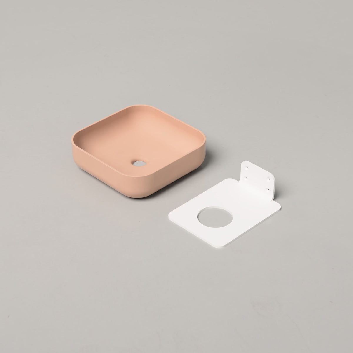 Nood Co Cube Concrete Basin in Pastel Peach | Nood Co