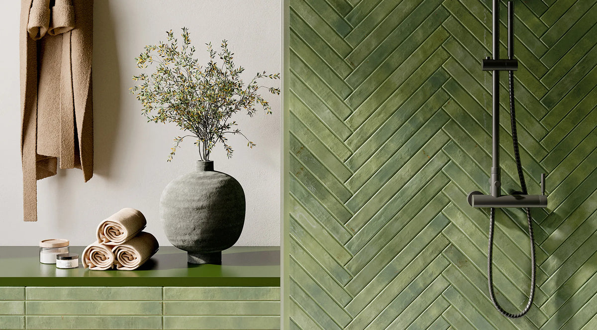 Italian Subway Tiles Color Series 48×450 mm in Green, Glazed finish