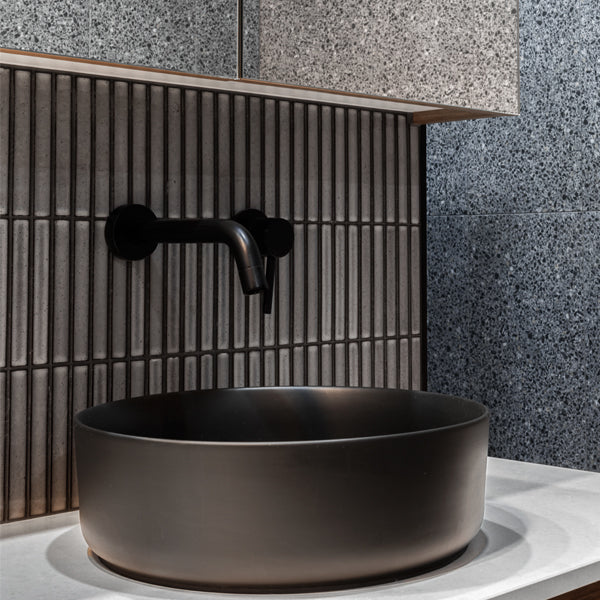 Concave Kit Kat Stack Wall Mosaic in Grey, Gloss finish