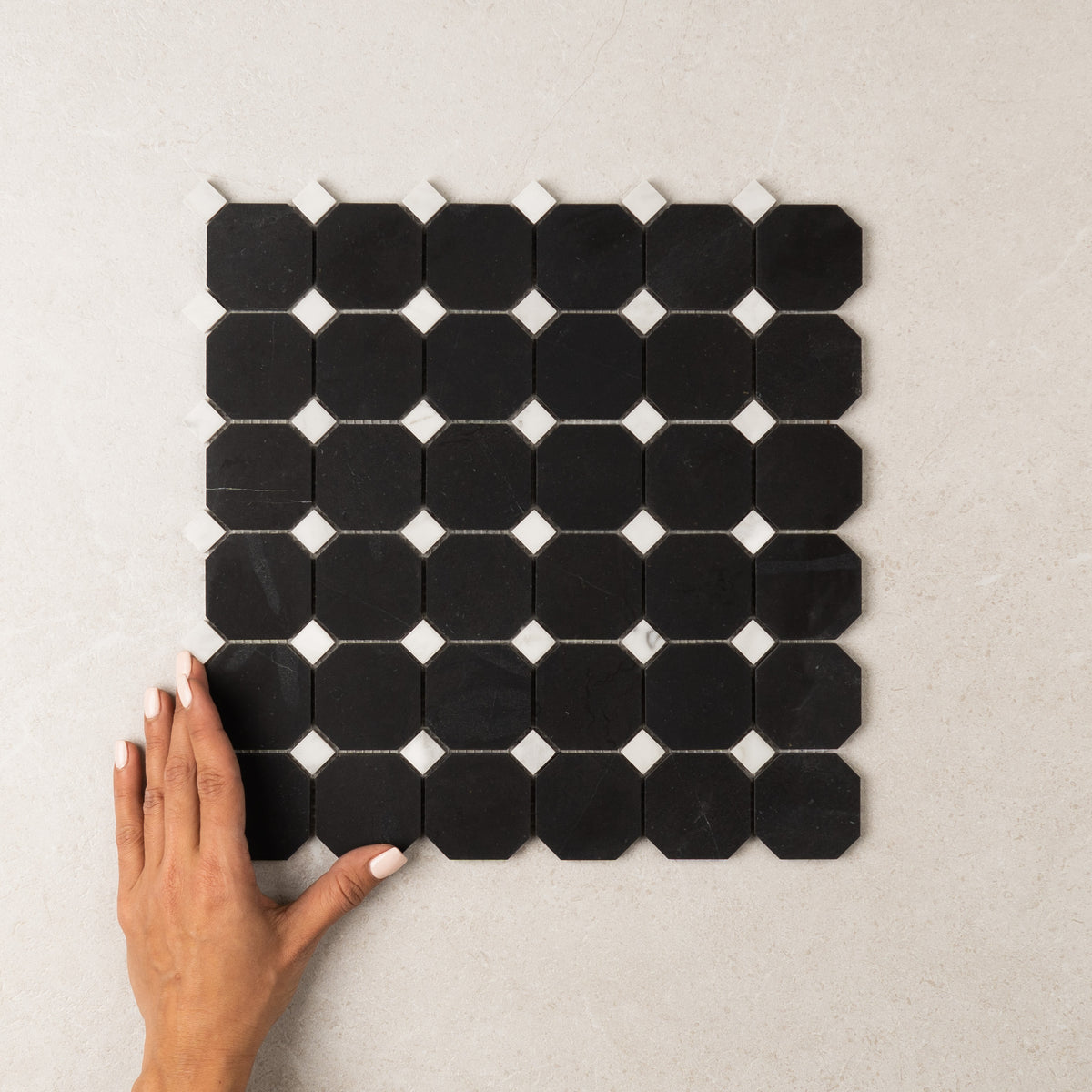 Carrara Octagon Marble Tile & Mosaic | Tumbled & Honed Natural Stone