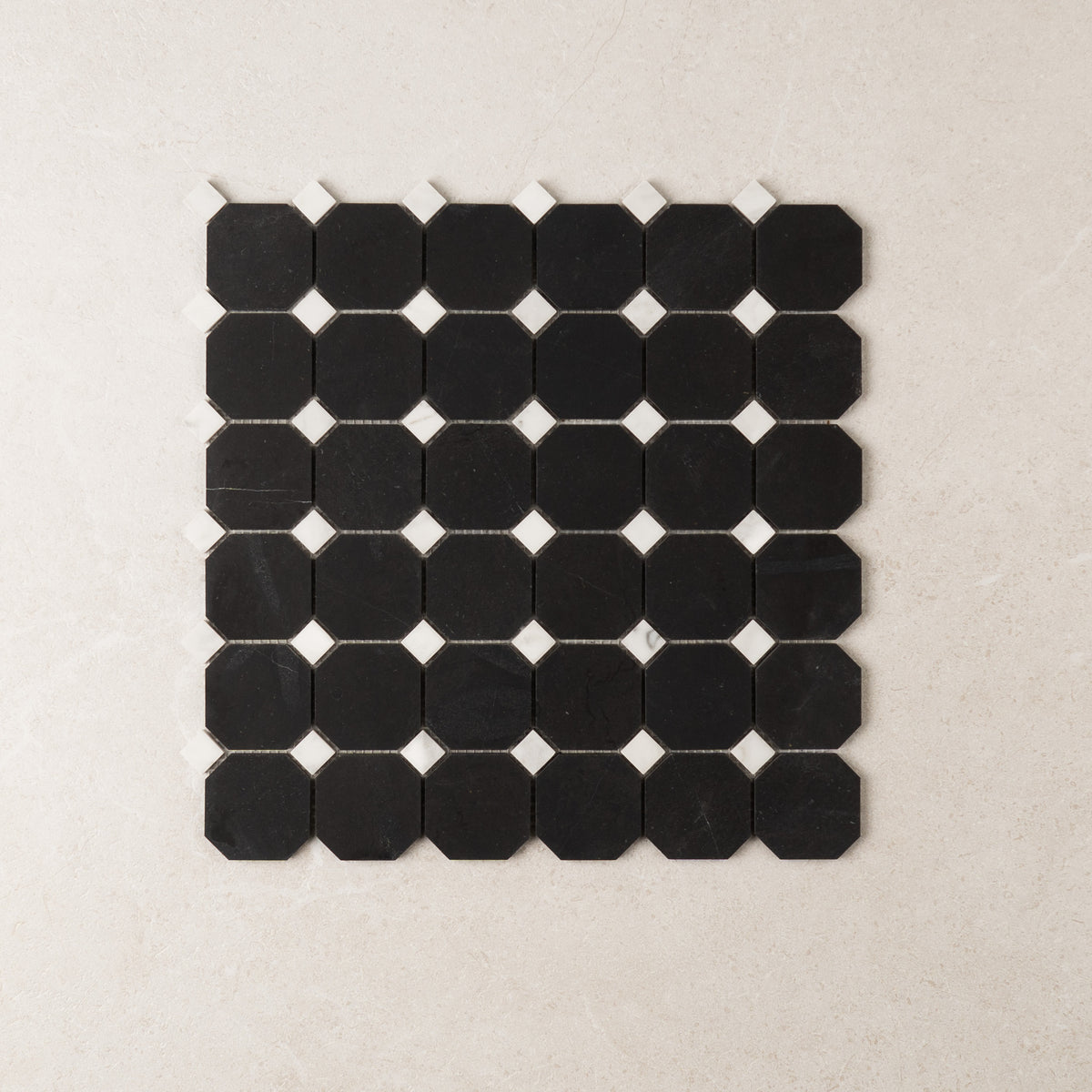 Carrara Octagon Marble Tile & Mosaic | Tumbled & Honed Natural Stone