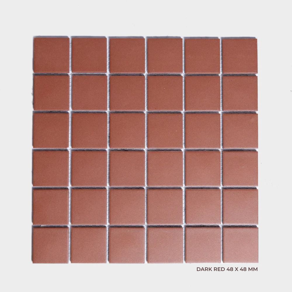 Bridges Series square mosaic in Dark Red | Serano Surfaces