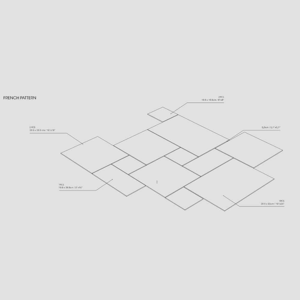 Concord French Pattern Porcelain Tile | Stone Look Modular Paving in Earth & Sand