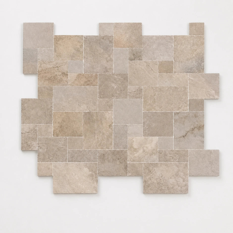 Concord French Pattern Porcelain Tile | Stone Look Modular Paving