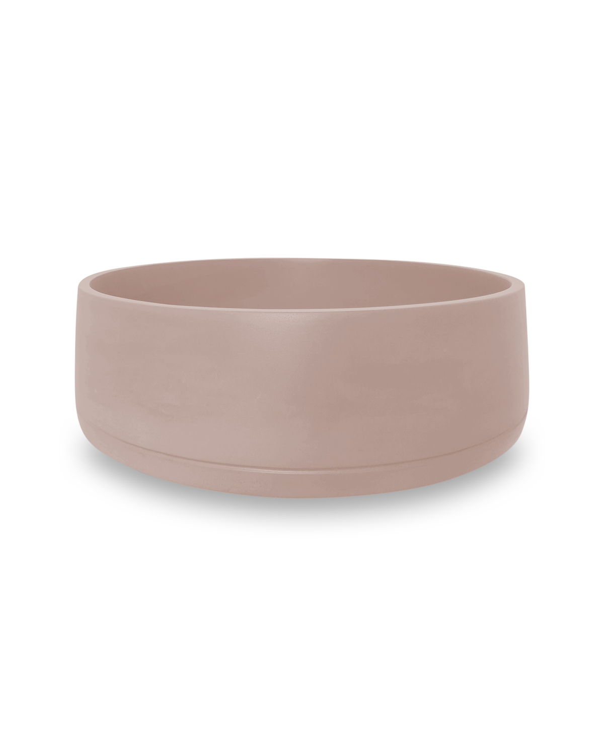 Nood Co Funl Concrete Basin in Blush Pink, installed in a finished bathroom
