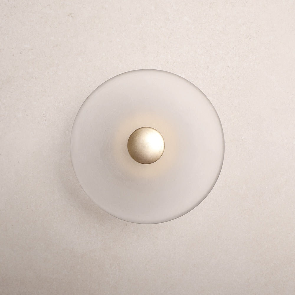 Gold - Lunara Caspia Frosted Wall Light