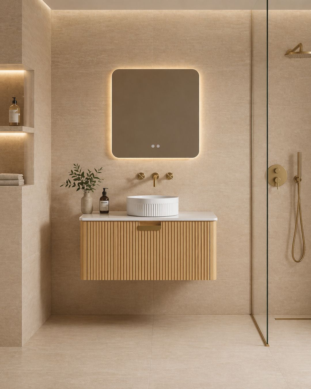 Hamilton Modern Wall Hung Vanity Mirror Basin Package 900 mm - Ex Display | Lukka-vanity
