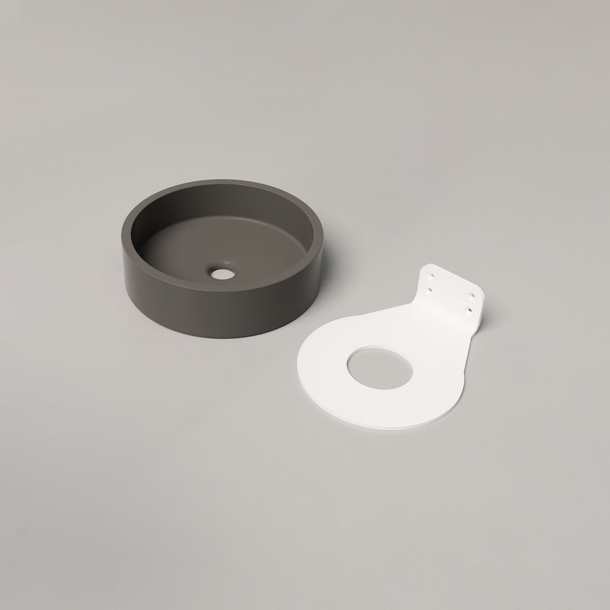 Nood Co Hoop Concrete Basin in Mid Tone Grey | Nood Co