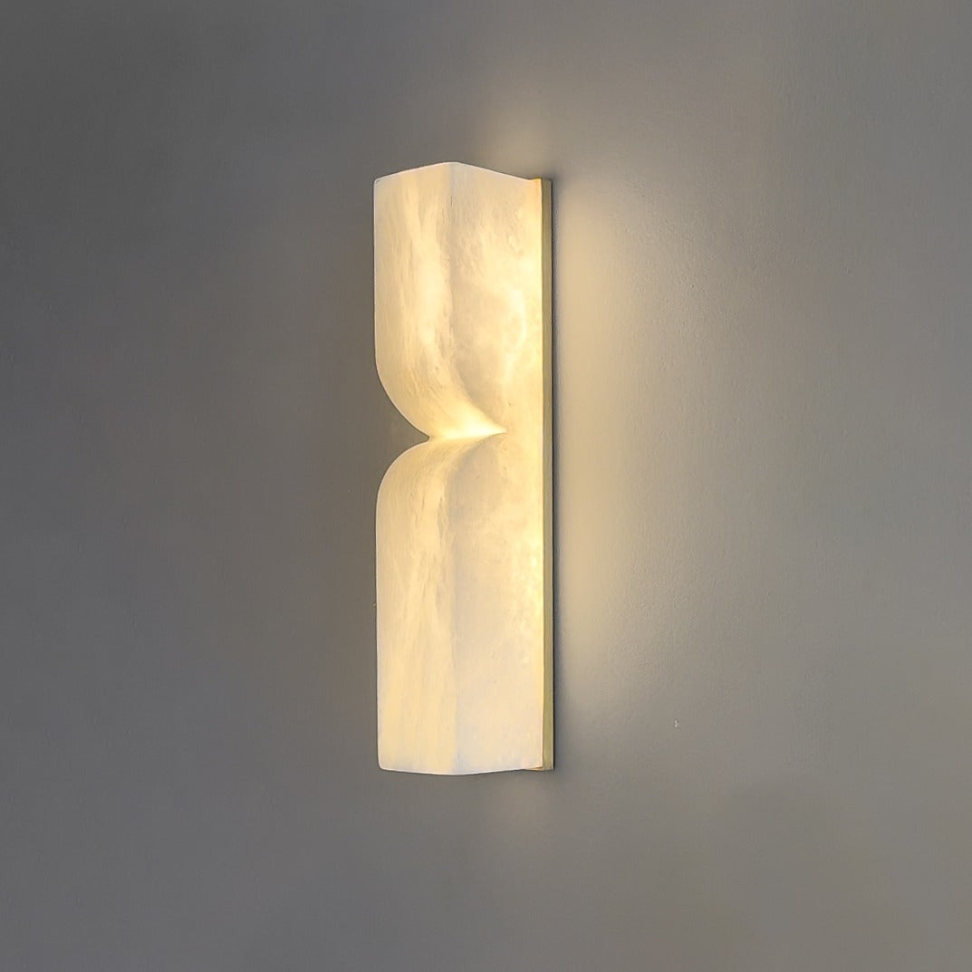 Lunara Caius Wall Sconce in Alabaster and Brass
