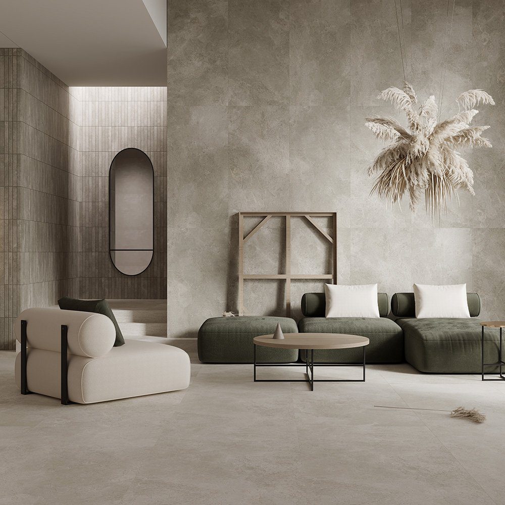 Cosmic Series Porcelain Bullnose Tile in Ivory, Matt finish