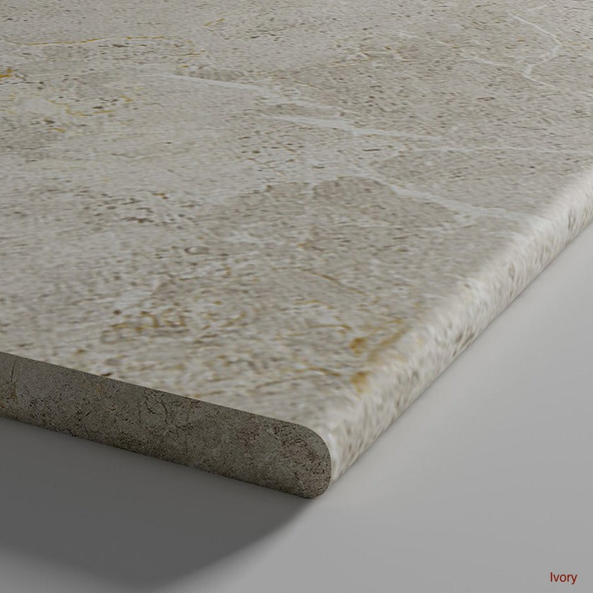Cosmic Series Porcelain Bullnose Tile in Ivory, Matt finish