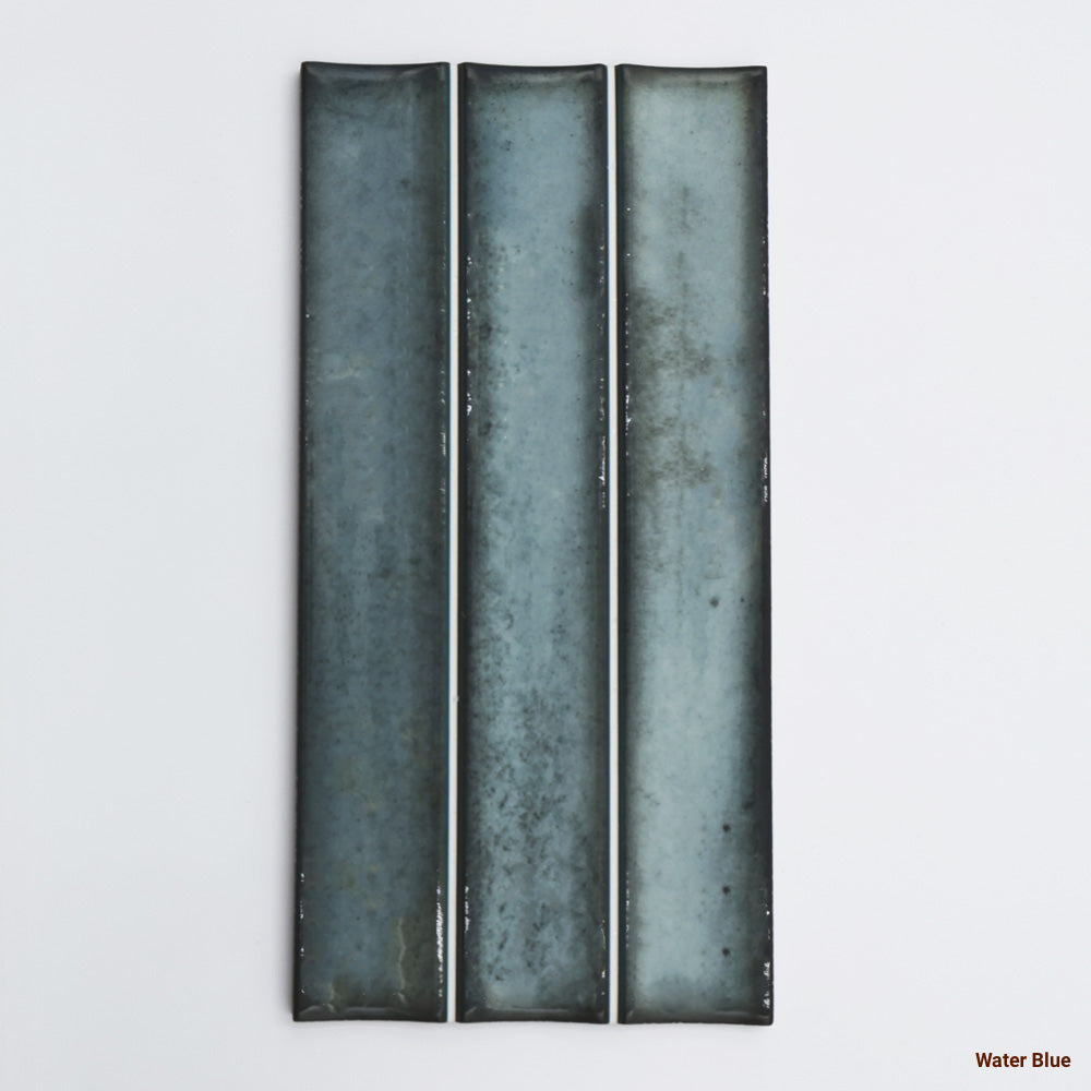 Kanji Series Spanish Porcelain Wall Tile in Water Blue, Gloss finish