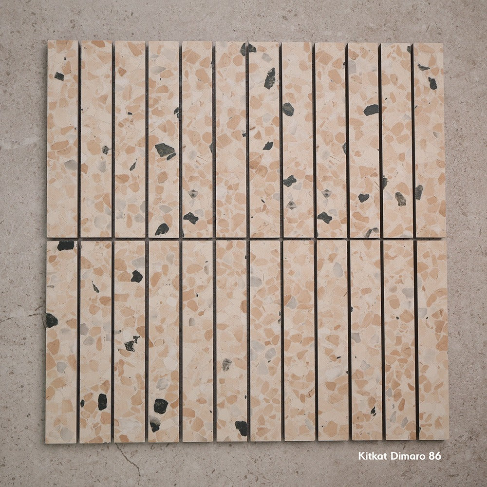 Kit Kat Terrazzo Mosaic 300 x 300 mm in Dimarmo-86, Matt finish
