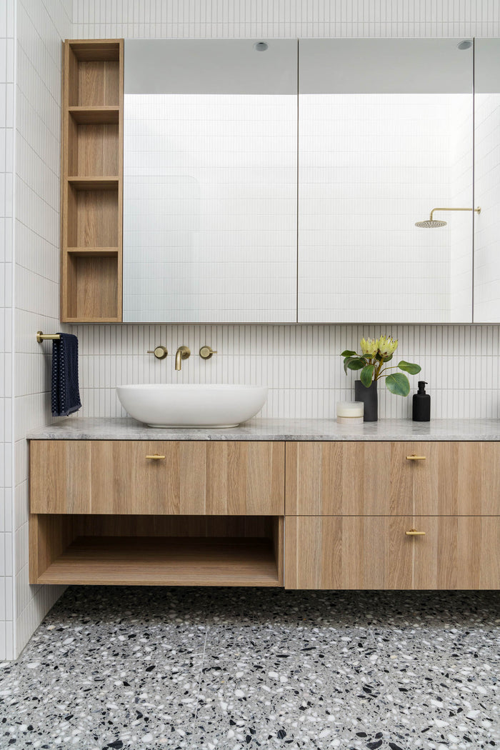 Round Quarter Turn Wall Top Assemblies in Tiger Bronze | Meir #Colour_Tiger Bronze