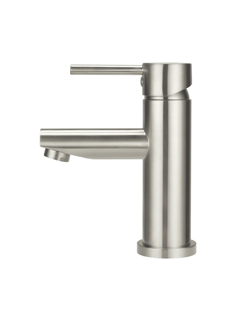 Round Basin Mixer in Brushed Nickel | Meir