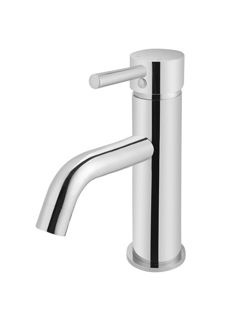 Polished Chrome - Round Basin Mixer Curved