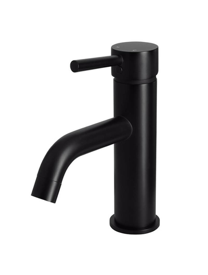 Round Basin Mixer Curved in Matte Black | Meir #Colour_Matte Black