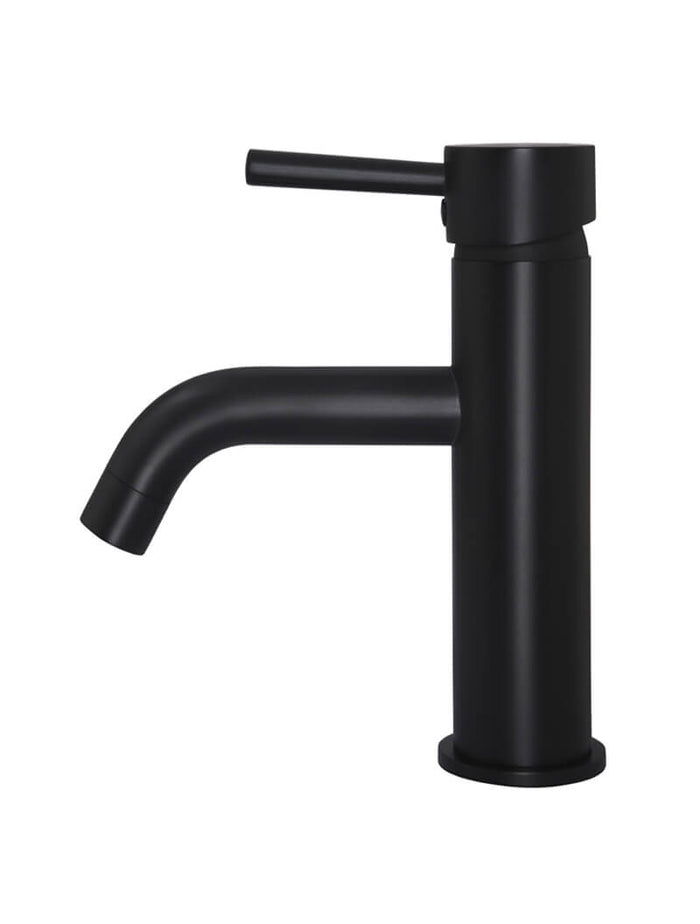 Round Basin Mixer Curved in Matte Black | Meir #Colour_Matte Black