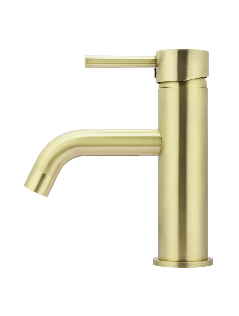 Round Basin Mixer Curved in Tiger Bronze | Meir