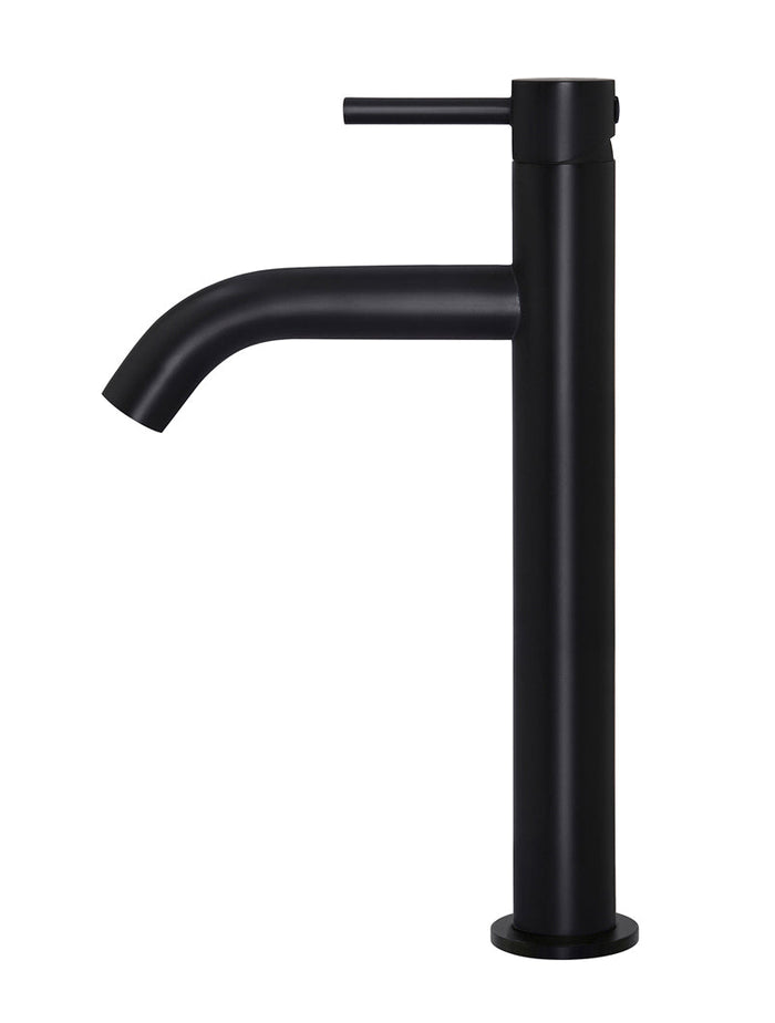 Piccola Tall Basin Mixer Tap with 130mm Spout in Matte Black | Meir #Colour_Matte Black