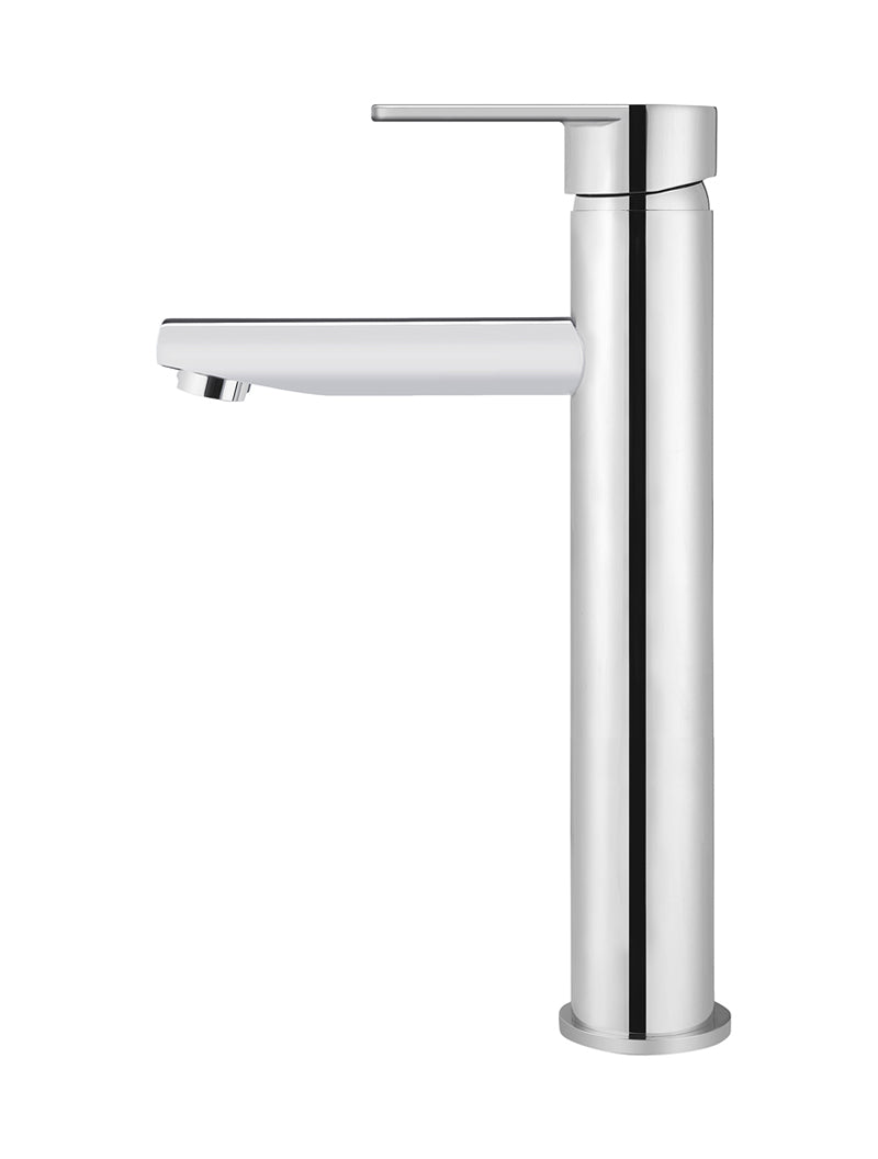 Round Paddle Tall Basin Mixer in Polished Chrome | Meir