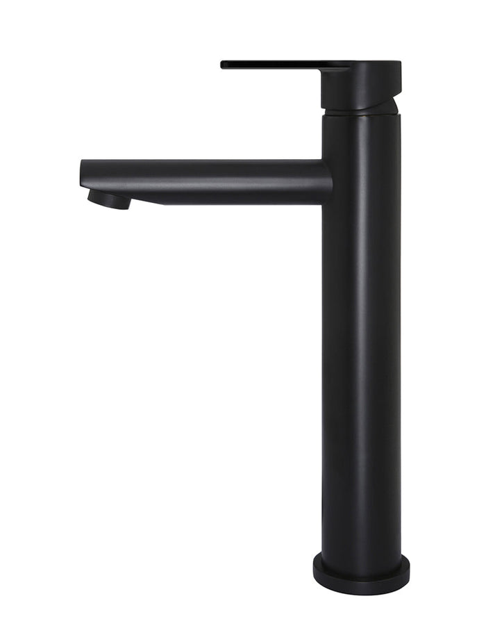 Round Paddle Tall Basin Mixer in Matte Black | Meir #Colour_Matte Black