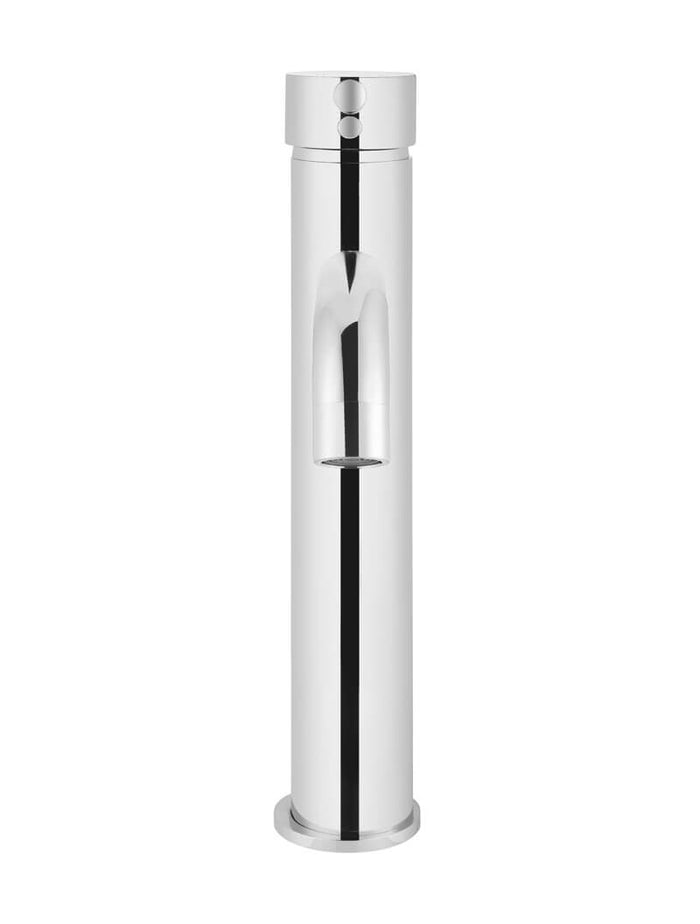 Round Tall Basin Mixer Curved in Polished Chrome | Meir #Colour_Polished Chrome