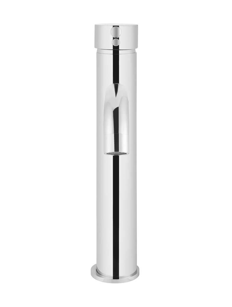 Round Tall Basin Mixer Curved in Polished Chrome | Meir