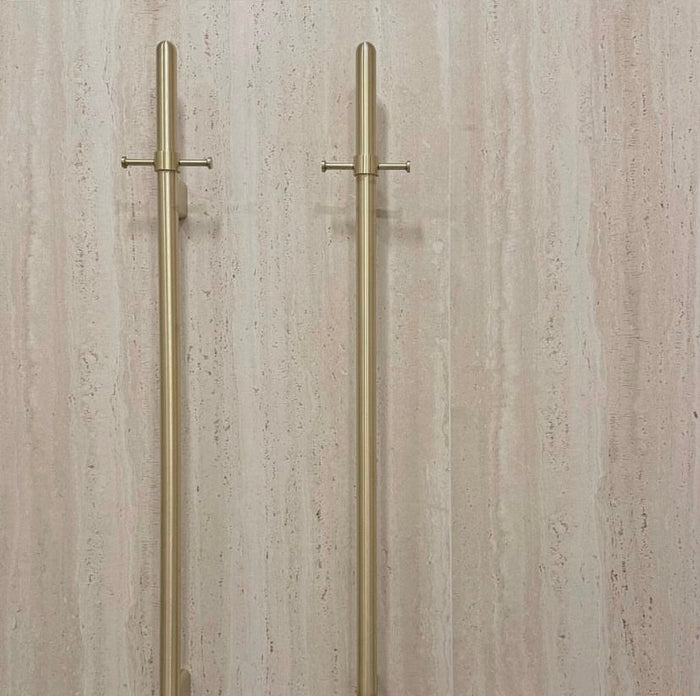 Heated Vertical Towel Rail in Tiger Bronze | Meir #Colour_Tiger Bronze