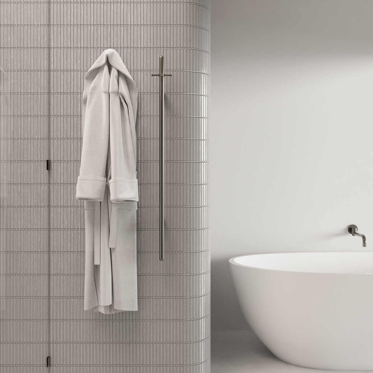Heated Vertical Towel Rail in Matte Black | Meir