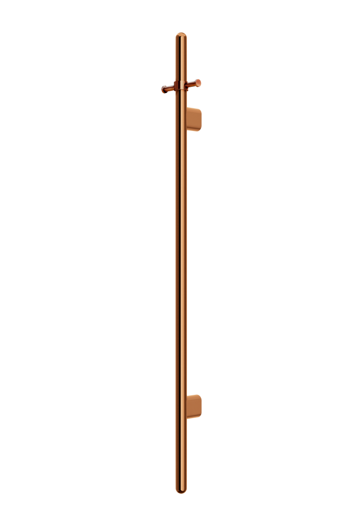 Heated Vertical Towel Rail in Lustre Bronze | Meir #Colour_Lustre Bronze