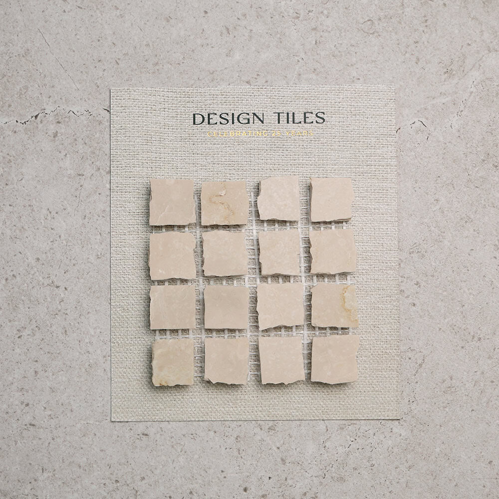 Botticino Split Edge Marble Mosaic | Tumbled & Honed Natural Stone