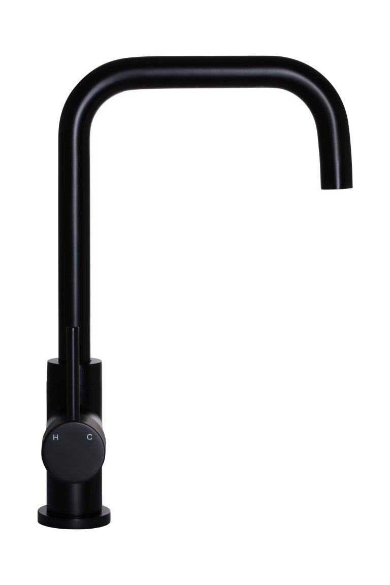 Round Kitchen Mixer Tap in Matte Black | Meir